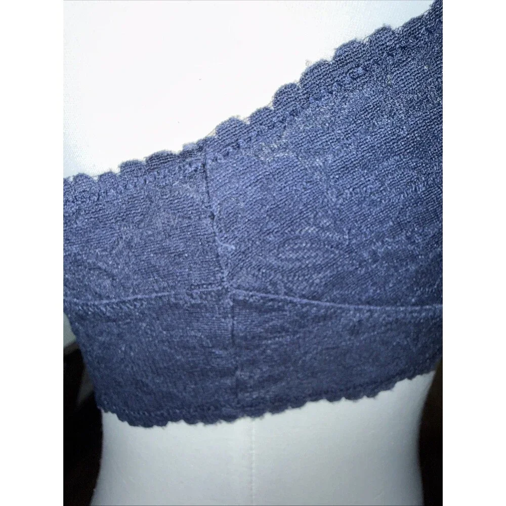 Free People Intimately Floral Lace Racerback Bralette Navy Stretch Bralette S